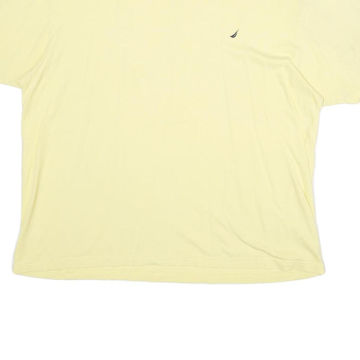 NAUTICA Mens Yellow Cotton T-Shirt XL Short Sleeve Crew Neck Classic Fit Casual