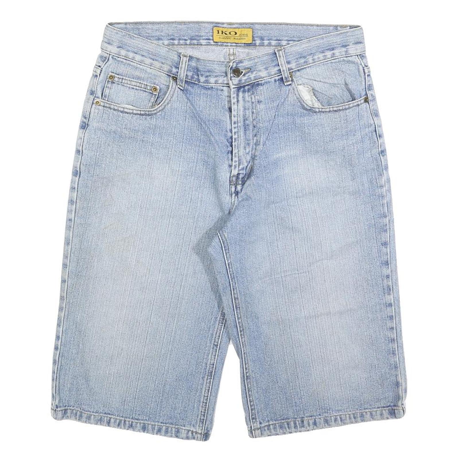 IKO Mens Denim Blue Casual Shorts M W32 Cotton Blend Classic Fashion