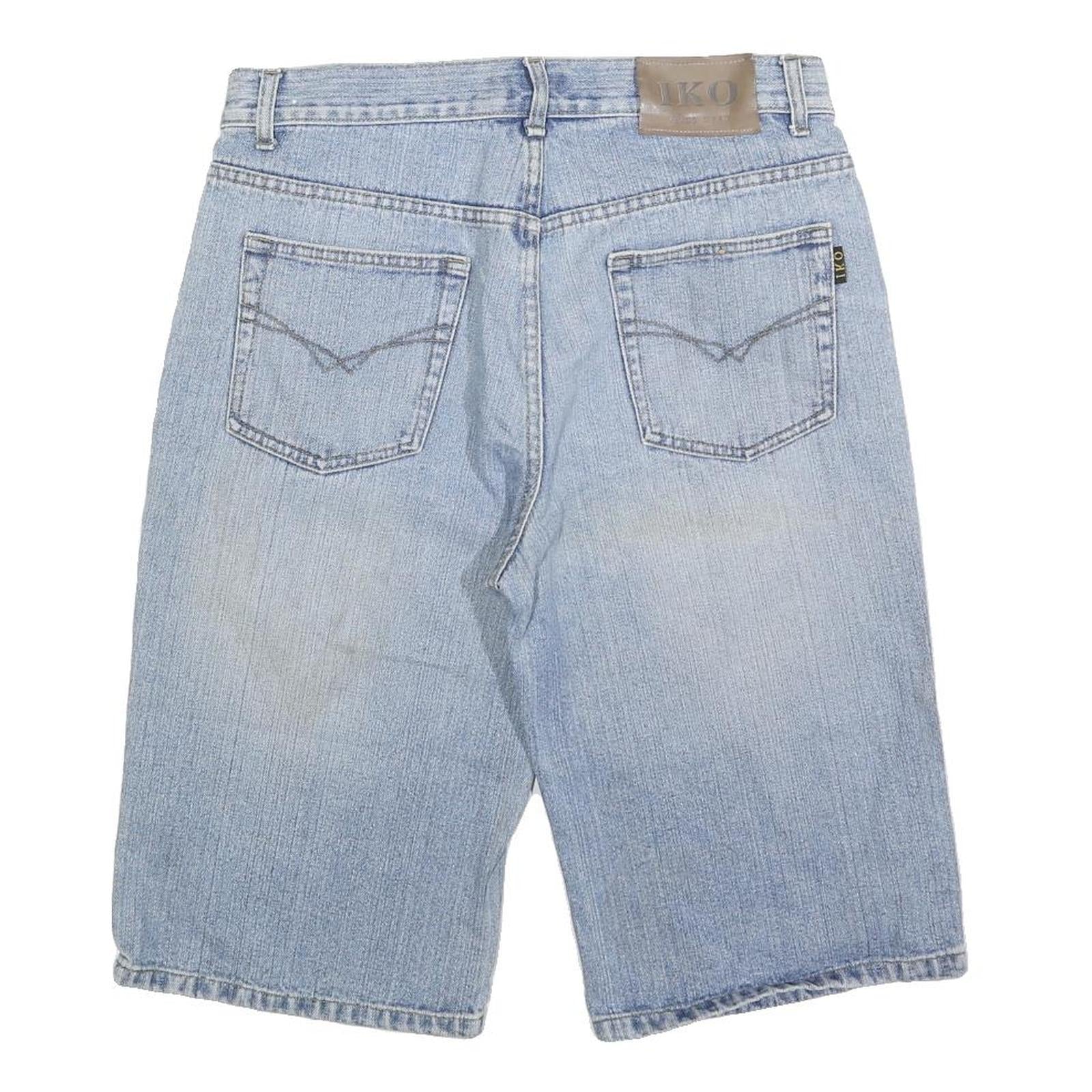 IKO Mens Denim Blue Casual Shorts M W32 Cotton Blend Classic Fashion