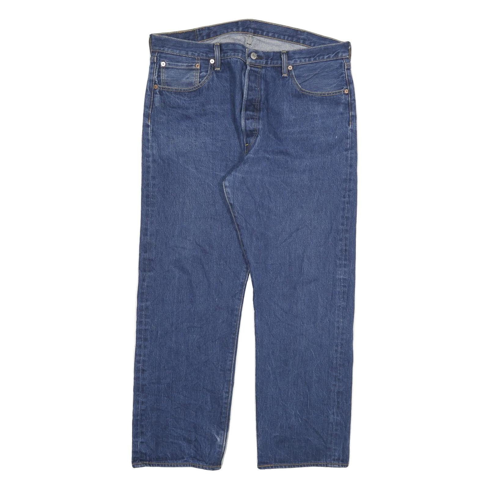 LEVI'S 501 Mens Jeans Blue Regular Straight Denim Medium W37 L28 Classic Button
