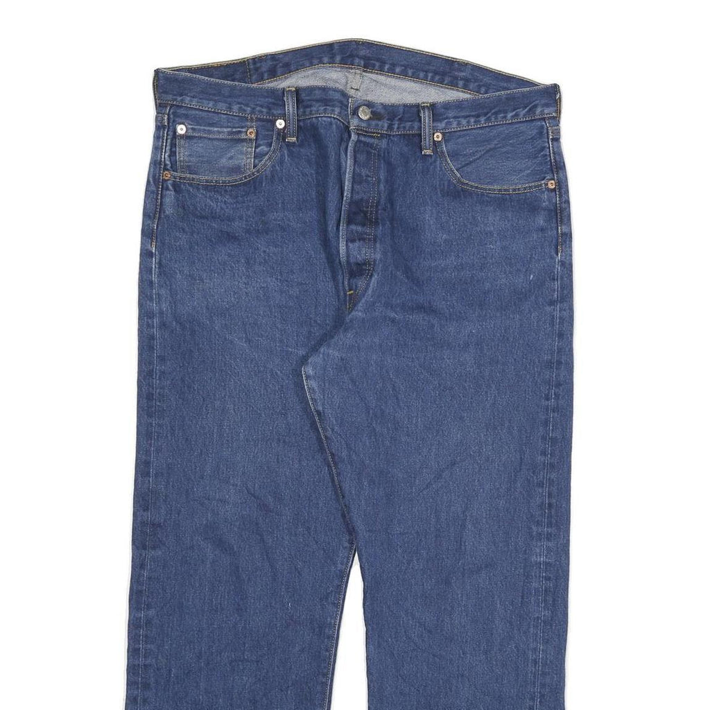 LEVI'S 501 Mens Jeans Blue Regular Straight Denim Medium W37 L28 Classic Button