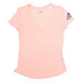 ADIDAS Womens T-Shirt Pink V-Neck XS