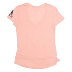 ADIDAS Womens T-Shirt Pink V-Neck XS