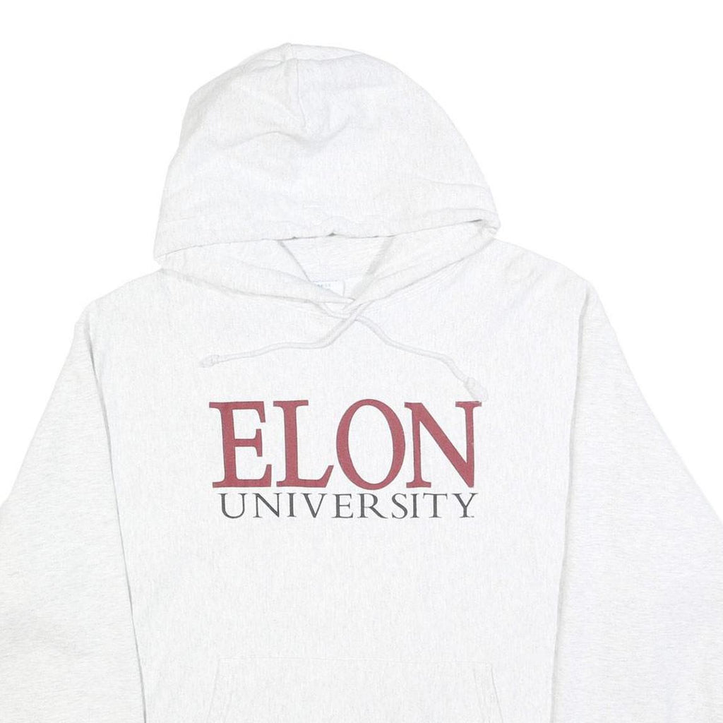 CHAMPION REVERSE WEAVE Mens Grey Elon University Hoodie XL Cotton Blend