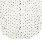 COLDOR Mens White & Grey Patterned Shirt XL Cotton Blend Long Sleeve Casual