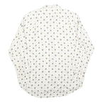 COLDOR Mens White & Grey Patterned Shirt XL Cotton Blend Long Sleeve Casual