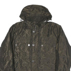 TOMMY HILFIGER Mens Dark Green Jacket L Polyester Blend Plain Hooded Zip Pockets