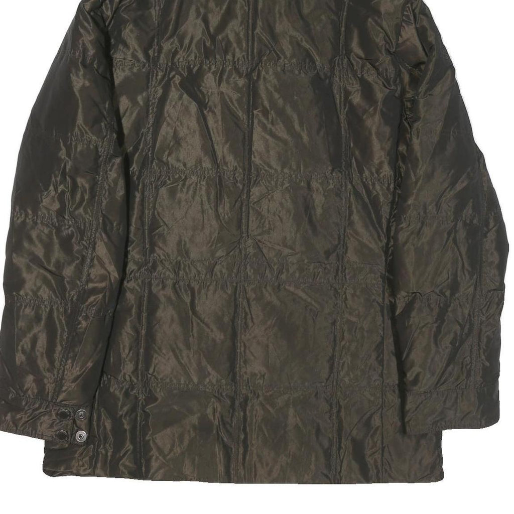 TOMMY HILFIGER Mens Dark Green Jacket L Polyester Blend Plain Hooded Zip Pockets