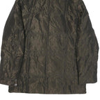 TOMMY HILFIGER Mens Dark Green Jacket L Polyester Blend Plain Hooded Zip Pockets