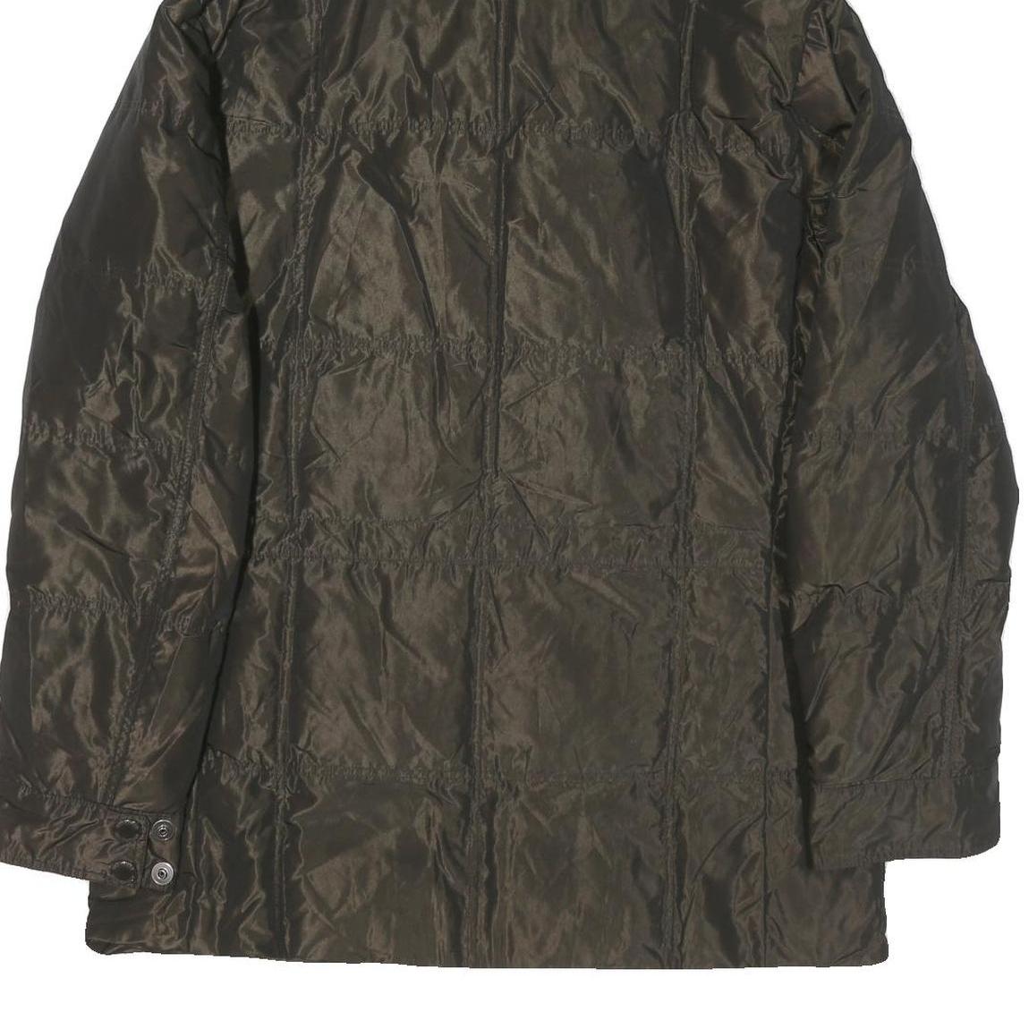 TOMMY HILFIGER Mens Dark Green Jacket L Polyester Blend Plain Hooded Zip Pockets