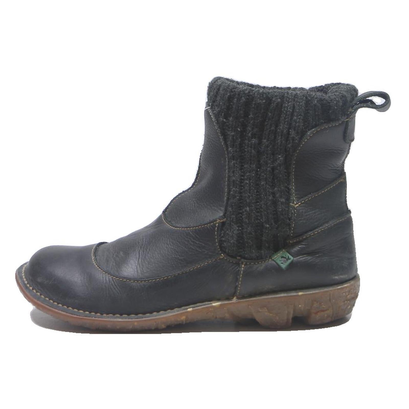 EL NATURALISTA Womens Chelsea Boots Black Leather UK 6 Comfortable Casual Wear