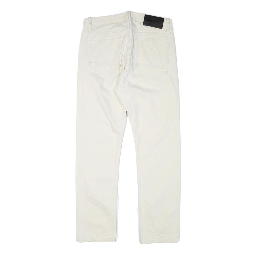 G-STAR Mens Jeans White Regular Straight Denim W32 L31 Button Cotton Blend