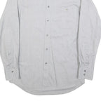 LACOSTE Mens White Cotton Blend Long Sleeve Shirt M Classic Casual Button Up