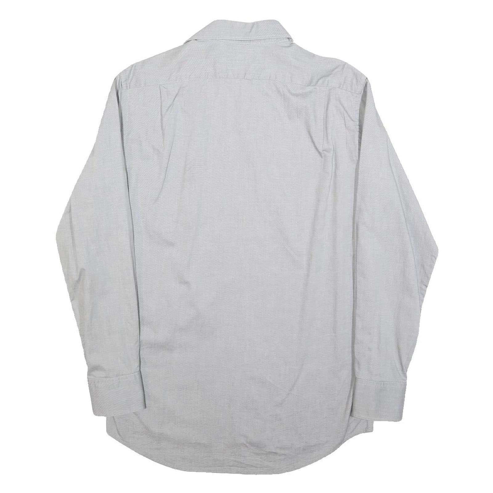 LACOSTE Mens White Cotton Blend Long Sleeve Shirt M Classic Casual Button Up