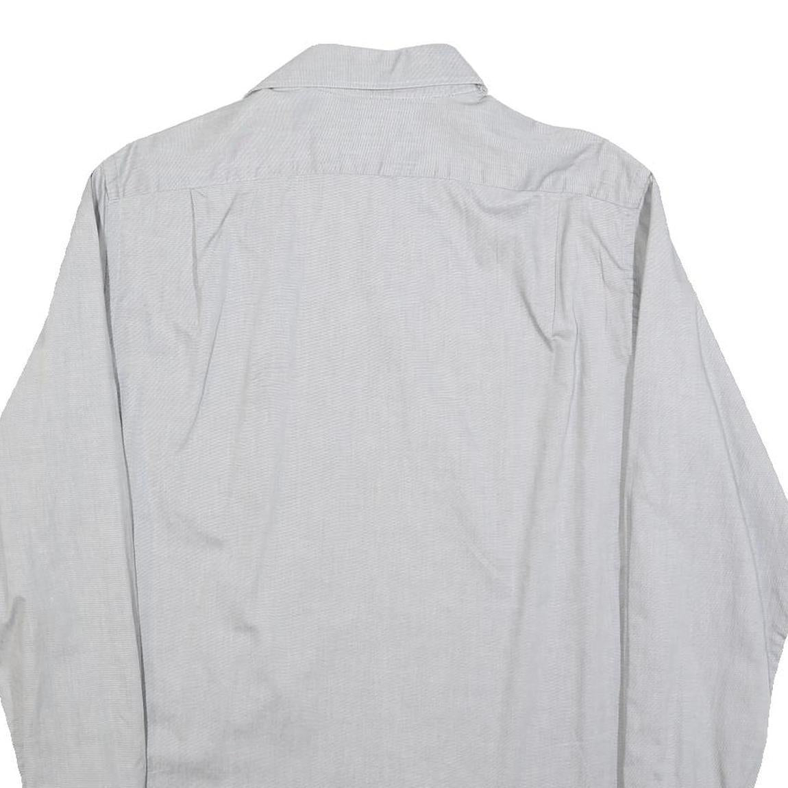 LACOSTE Mens White Cotton Blend Long Sleeve Shirt M Classic Casual Button Up