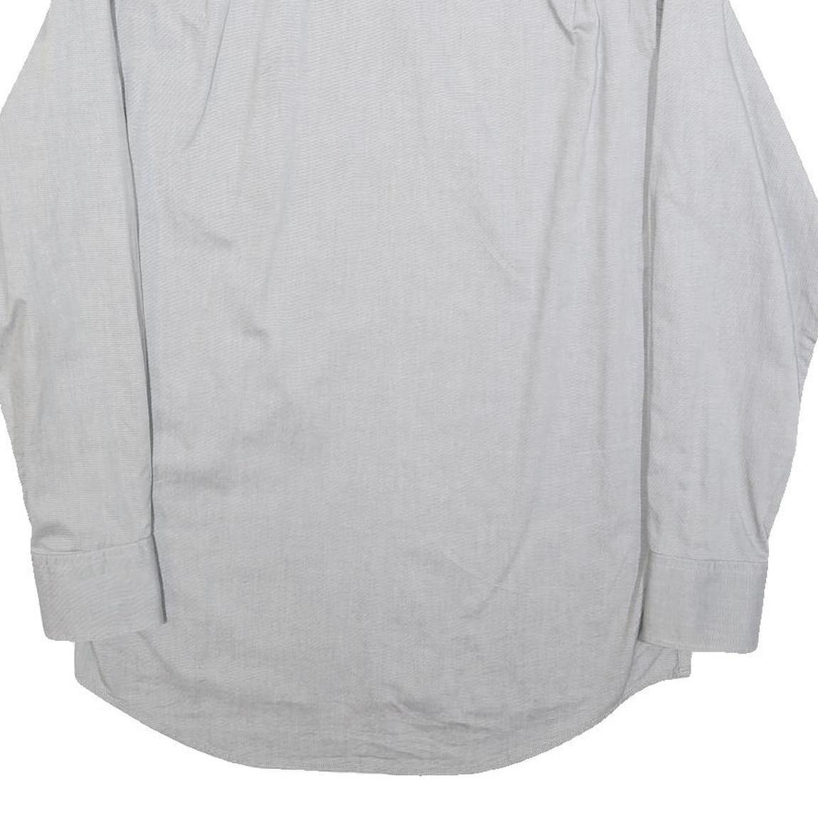 LACOSTE Mens White Cotton Blend Long Sleeve Shirt M Classic Casual Button Up