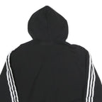 ADIDAS Womens Black & White Cotton Blend Crop Hoodie UK 8 Sports Sweatshirt