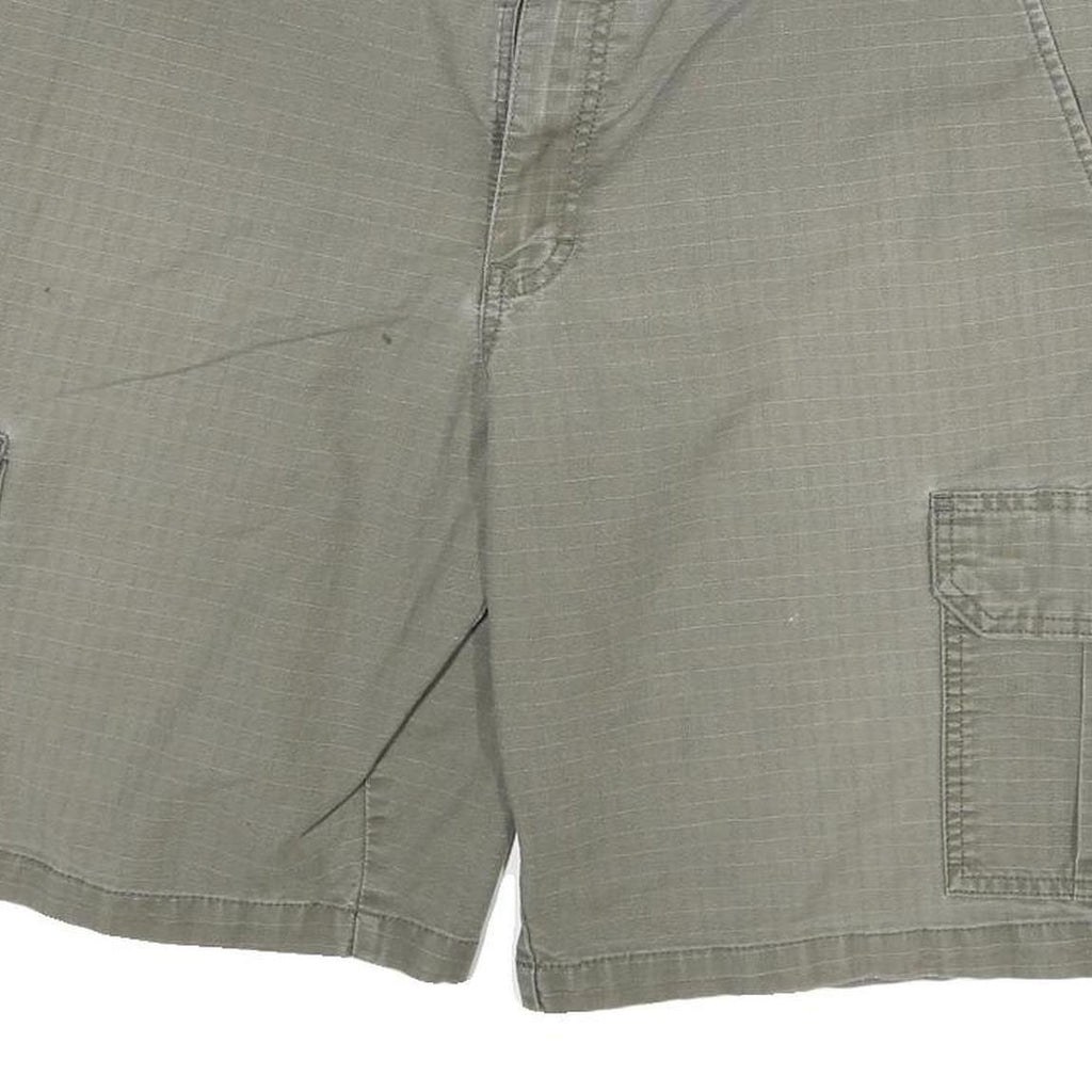 DICKIES Mens Shorts Green Casual Cargo Cotton Blend 2XL W36 Workwear Button