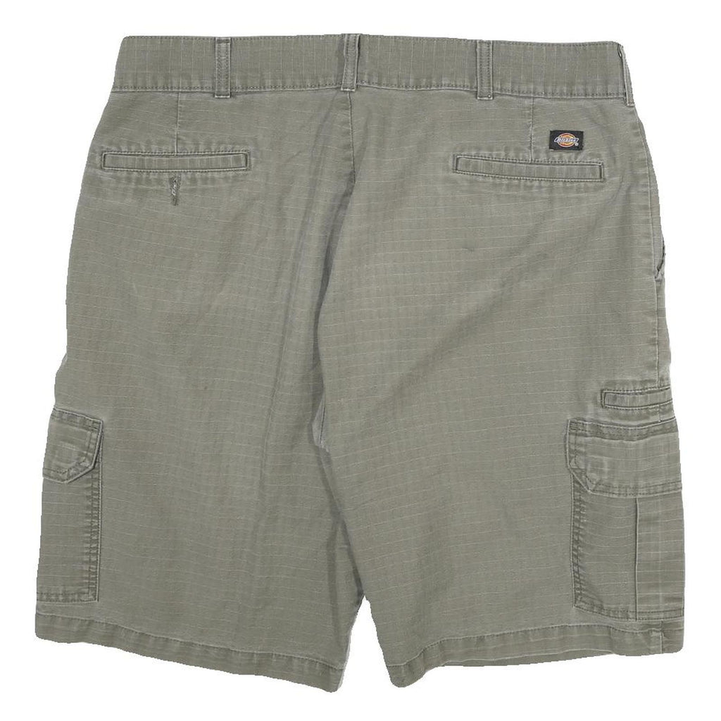 DICKIES Mens Shorts Green Casual Cargo Cotton Blend 2XL W36 Workwear Button