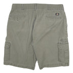 DICKIES Mens Shorts Green Casual Cargo Cotton Blend 2XL W36 Workwear Button