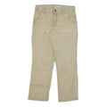 CARHARTT Mens Cotton Blend Beige Relaxed Straight Trousers W32 L30 Workwear