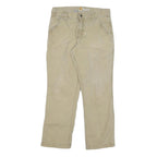 CARHARTT Mens Cotton Blend Beige Relaxed Straight Trousers W32 L30 Workwear