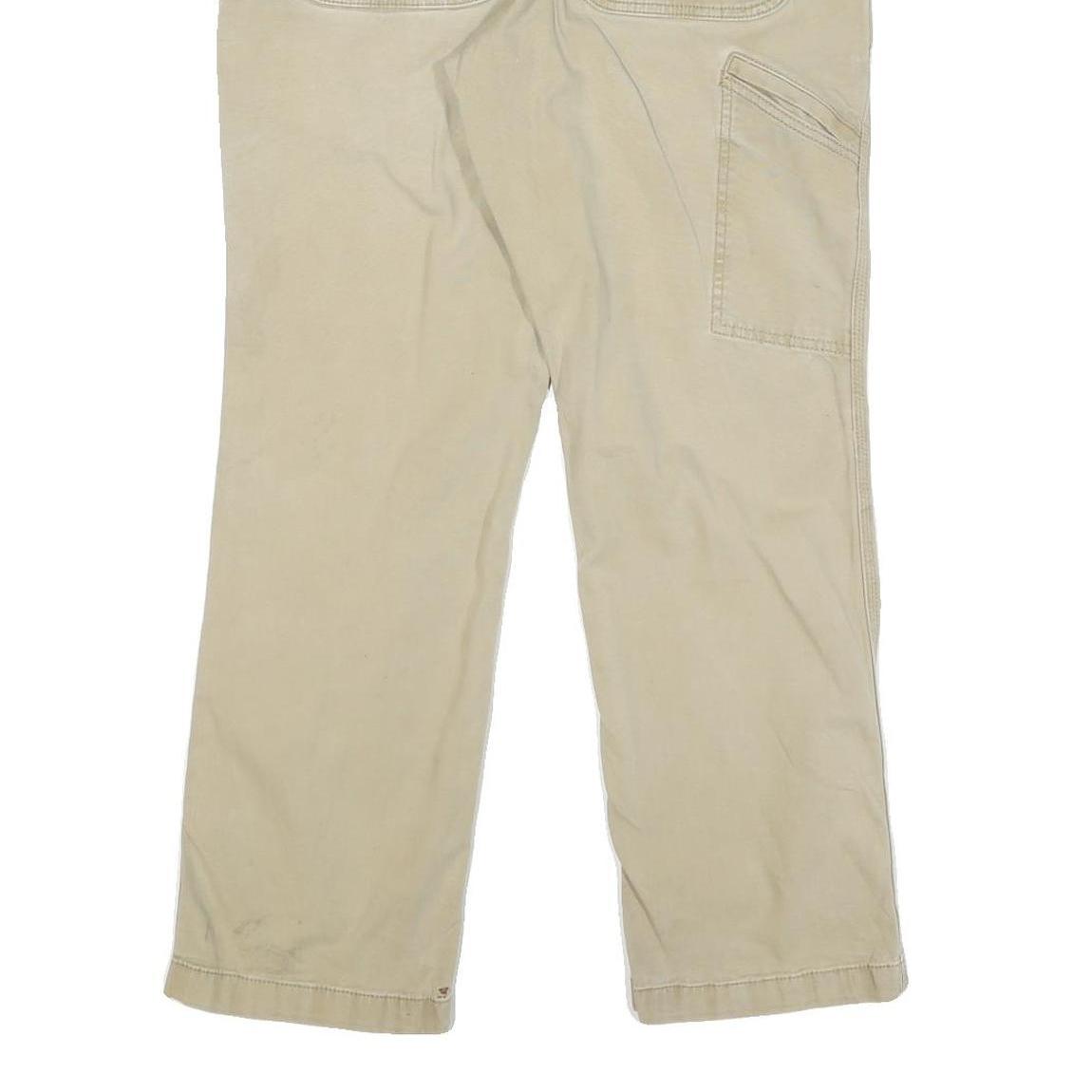 CARHARTT Mens Cotton Blend Beige Relaxed Straight Trousers W32 L30 Workwear