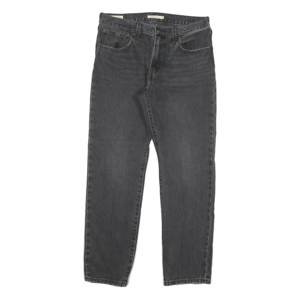 LEVI'S Womens Regular Fit Straight Black Denim W31 L29 Zip Cotton Blend Jeans