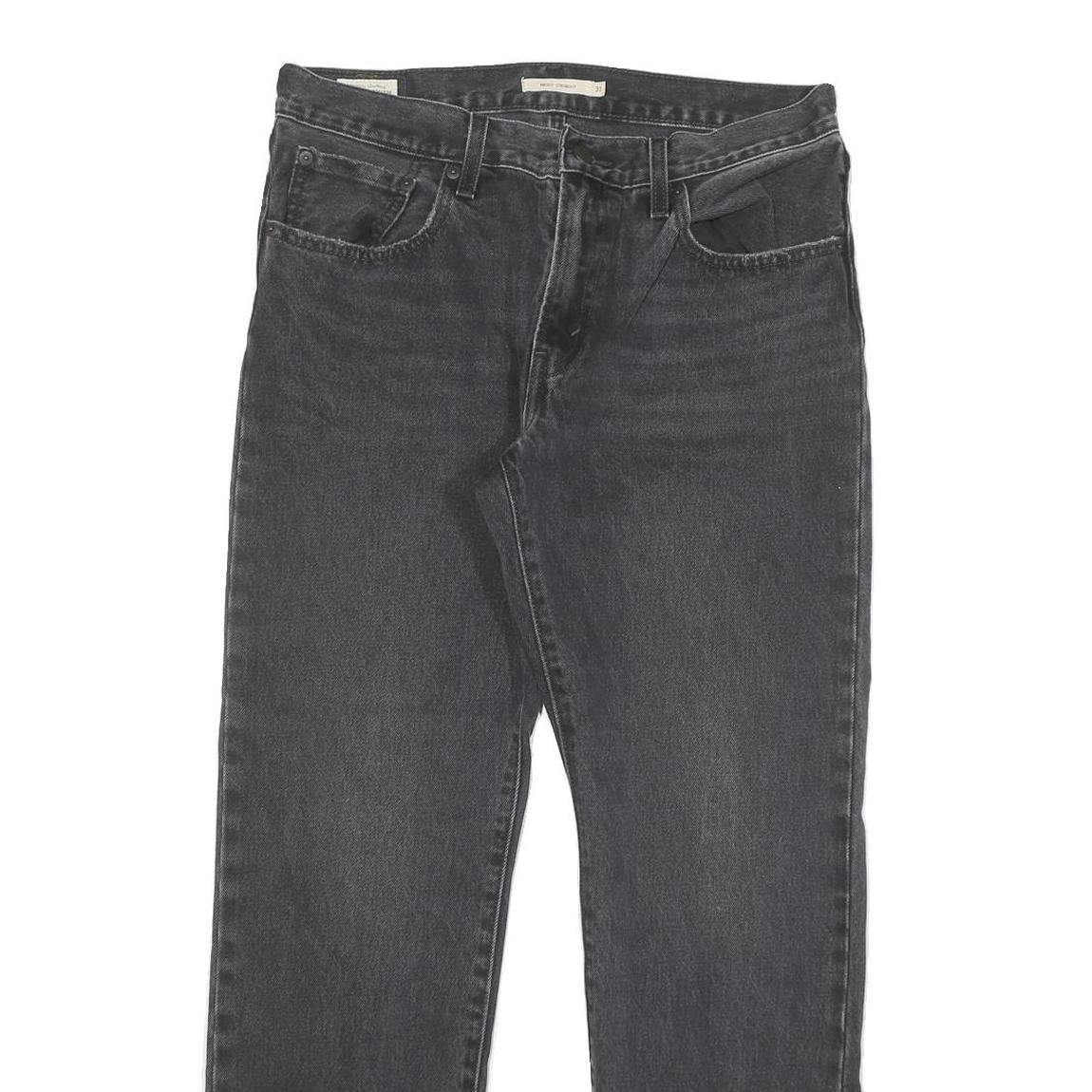 LEVI'S Womens Regular Fit Straight Black Denim W31 L29 Zip Cotton Blend Jeans