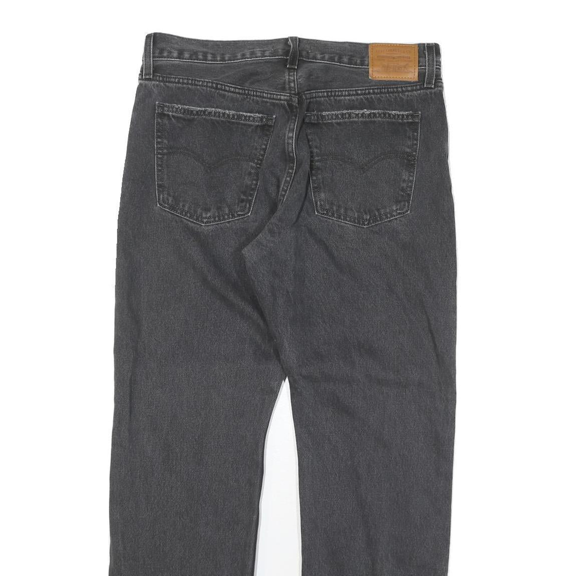 LEVI'S Womens Regular Fit Straight Black Denim W31 L29 Zip Cotton Blend Jeans