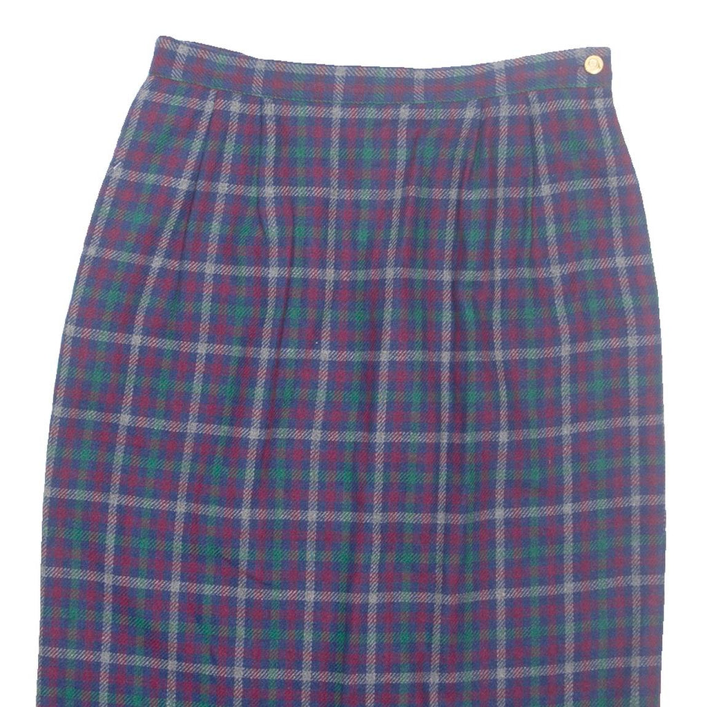 HABERDASHERY Womens Pencil Skirt Red Midi Wool Check M