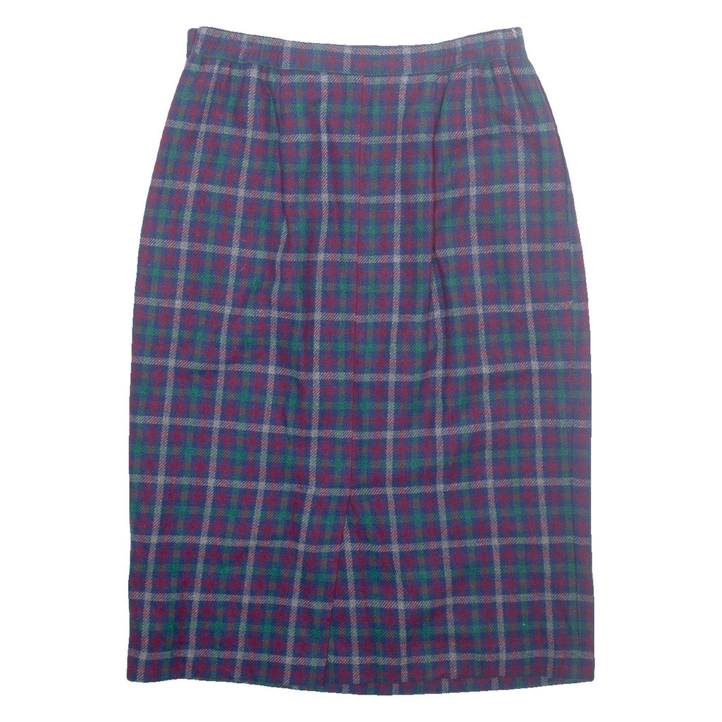 HABERDASHERY Womens Pencil Skirt Red Midi Wool Check M