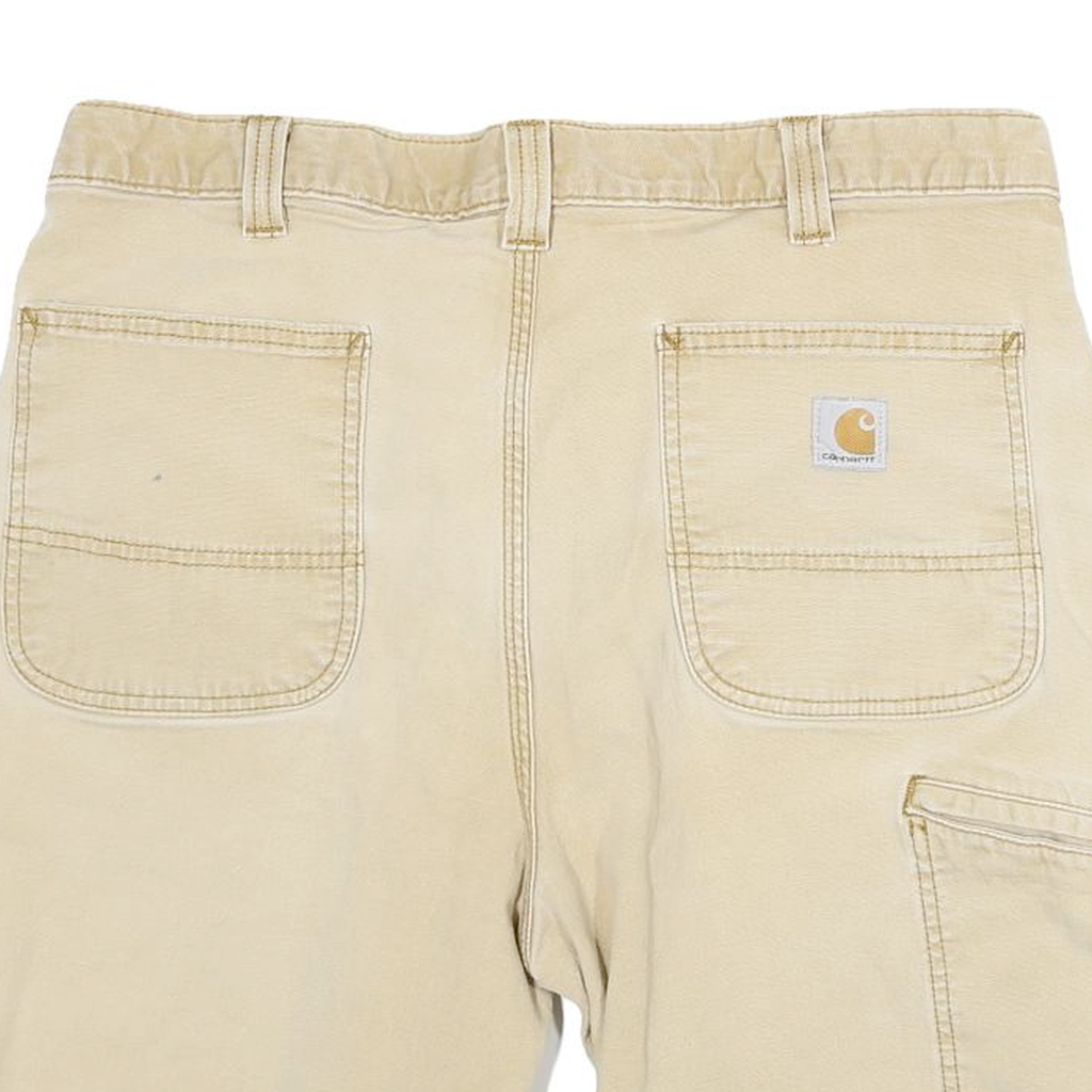 CARHARTT Mens Shorts Beige Casual Relaxed Fit XL W34 Durable Cotton Blend
