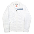 COLUMBIA Womens White Lightweight Jacket S Polyester Blend Plain Zip Closure