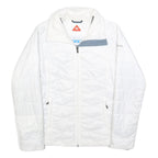 COLUMBIA Womens White Lightweight Jacket S Polyester Blend Plain Zip Closure
