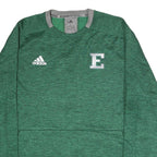 ADIDAS Mens Green Grey Baseball Jersey Long Sleeve Top L Polyester Blend Plain