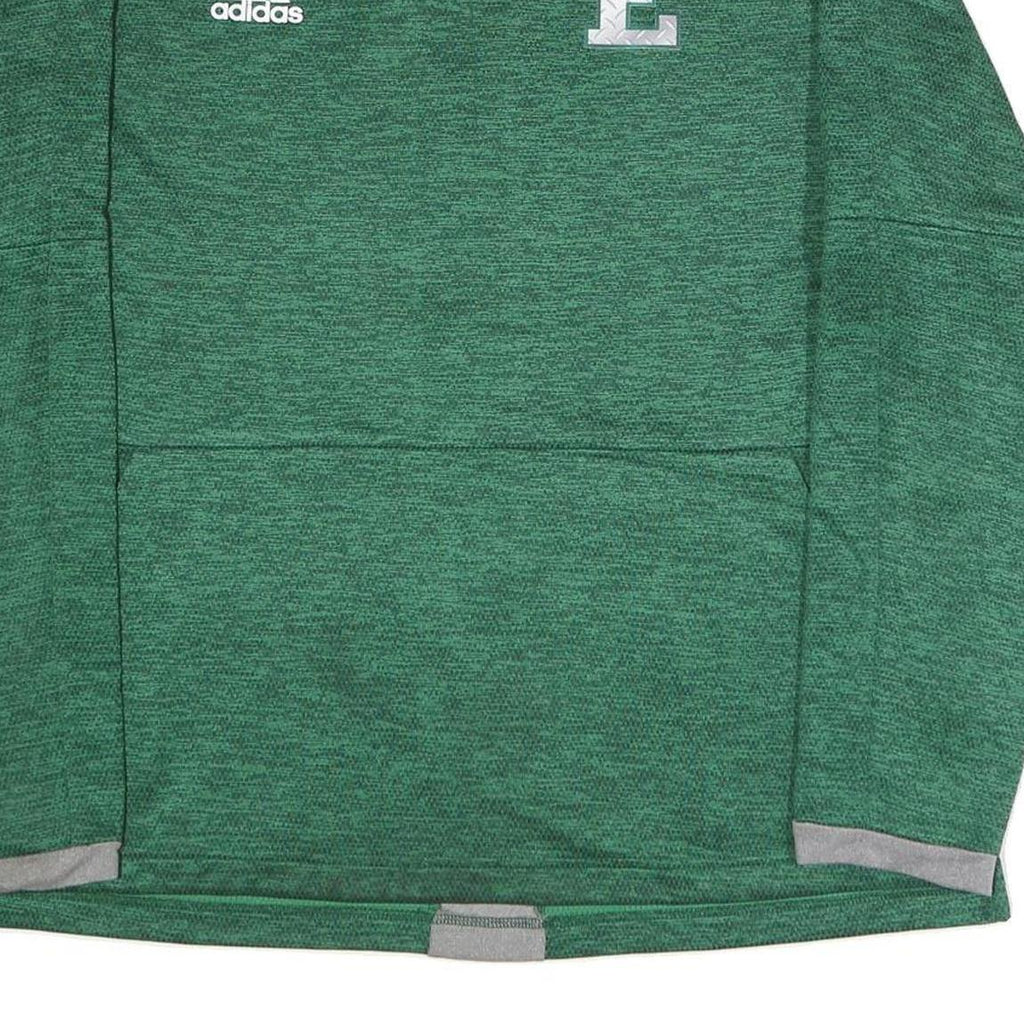 ADIDAS Mens Green Grey Baseball Jersey Long Sleeve Top L Polyester Blend Plain
