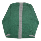 ADIDAS Mens Green Grey Baseball Jersey Long Sleeve Top L Polyester Blend Plain