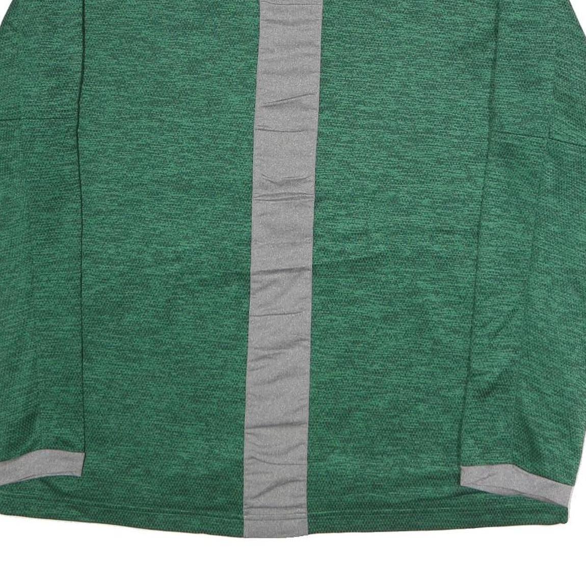 ADIDAS Mens Green Grey Baseball Jersey Long Sleeve Top L Polyester Blend Plain