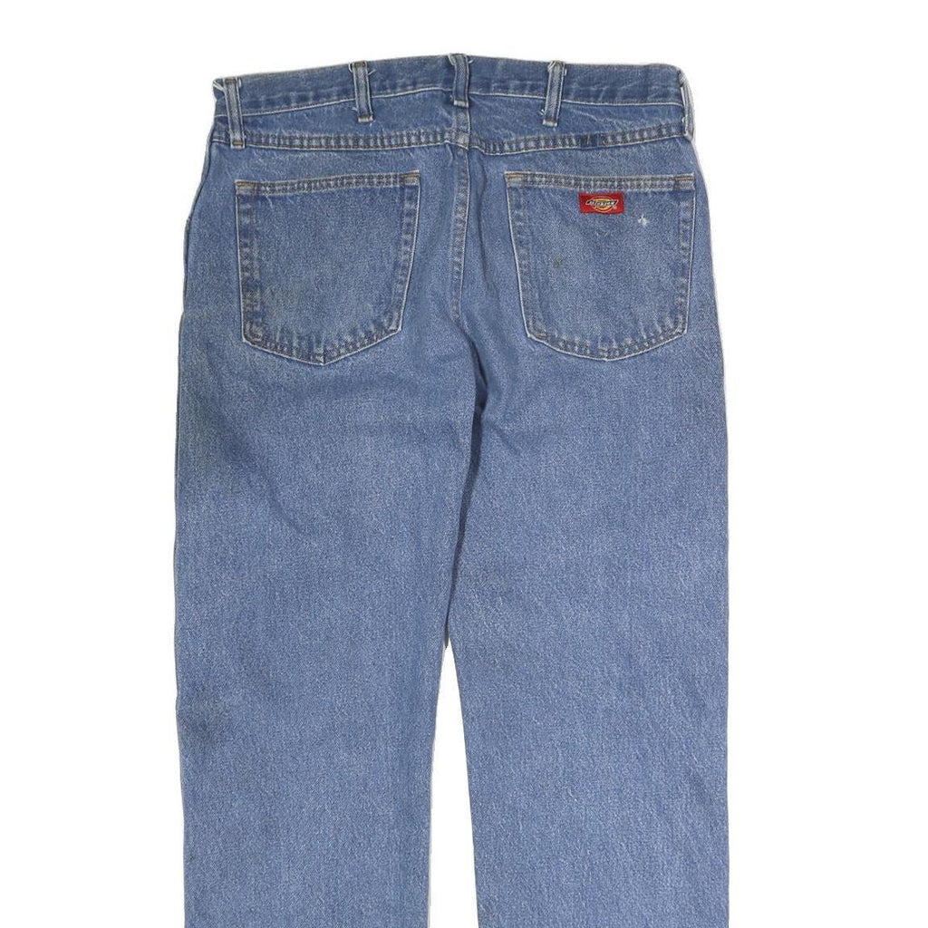 DICKIES Mens Jeans Blue Regular Straight Denim Medium W38 L29 Workwear