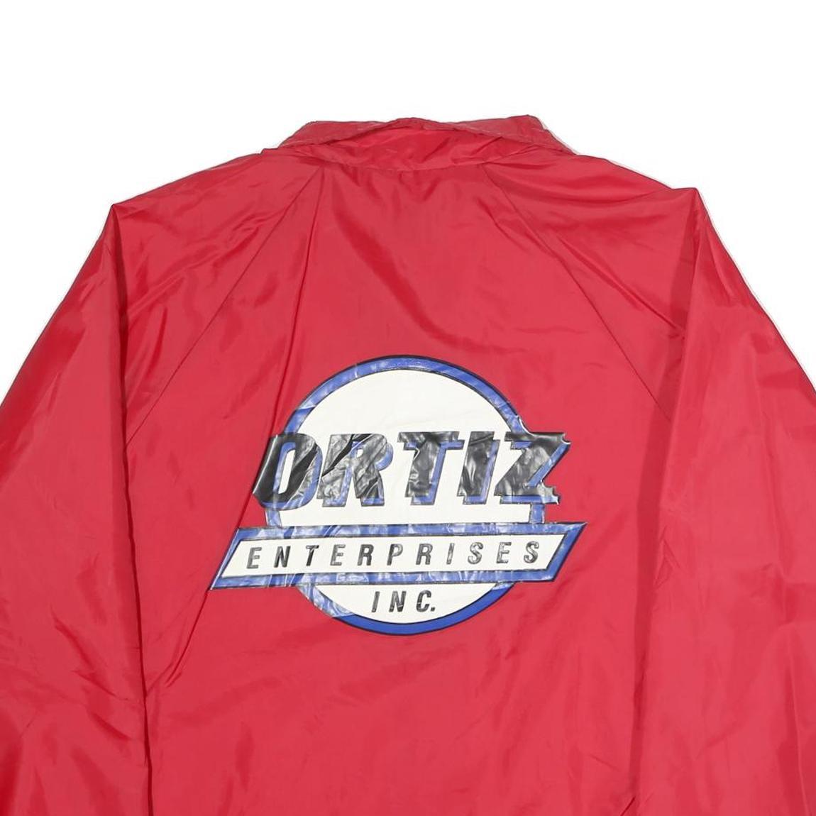 WEARGUARD Mens Red Coach Jacket L Nylon Plain Button Closure Lightweight