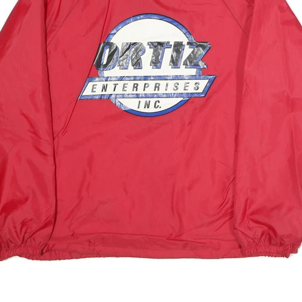 WEARGUARD Mens Red Coach Jacket L Nylon Plain Button Closure Lightweight