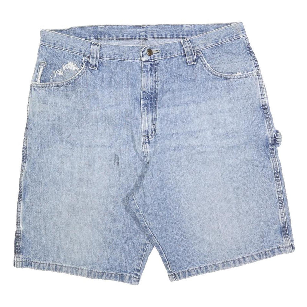 WRANGLER Mens Light Blue Denim Casual XL W38 Carpenter Shorts Cotton Blend