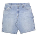 WRANGLER Mens Light Blue Denim Casual XL W38 Carpenter Shorts Cotton Blend