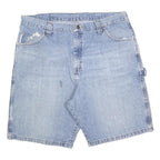 WRANGLER Mens Light Blue Denim Casual XL W38 Carpenter Shorts Cotton Blend