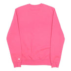 CHAMPION Womens Pink Crew Neck S Logo Sweatshirt Cotton Blend Pullover