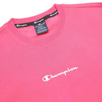 CHAMPION Womens Pink Crew Neck S Logo Sweatshirt Cotton Blend Pullover