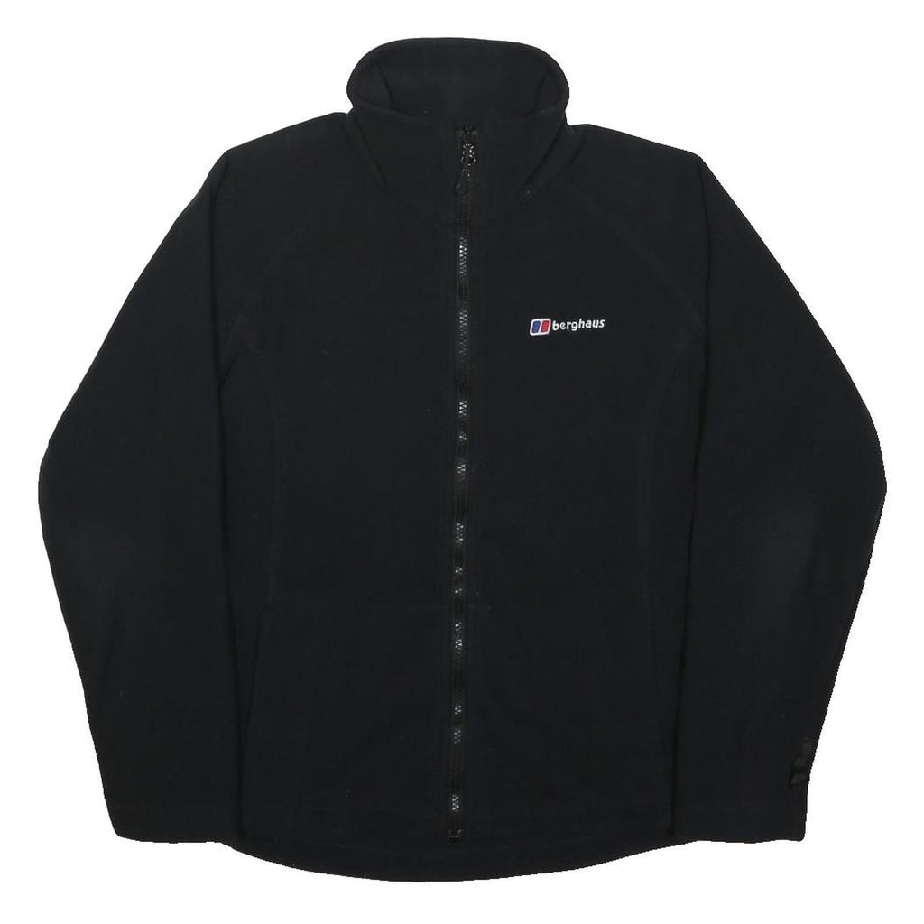 BERGHAUS Womens Black Outdoor Jacket M Polyester Zip Plain Fleece Lightweight