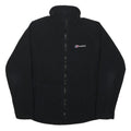 BERGHAUS Womens Black Outdoor Jacket M Polyester Zip Plain Fleece Lightweight