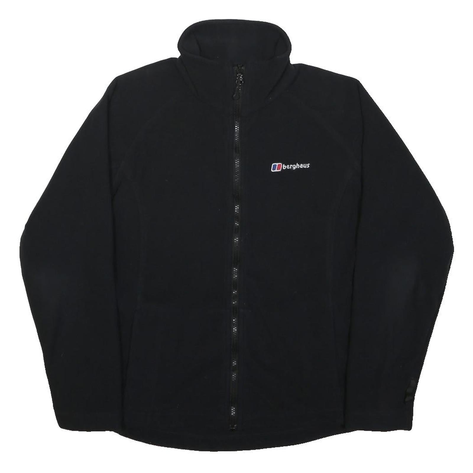 BERGHAUS Womens Black Outdoor Jacket M Polyester Zip Plain Fleece Lightweight
